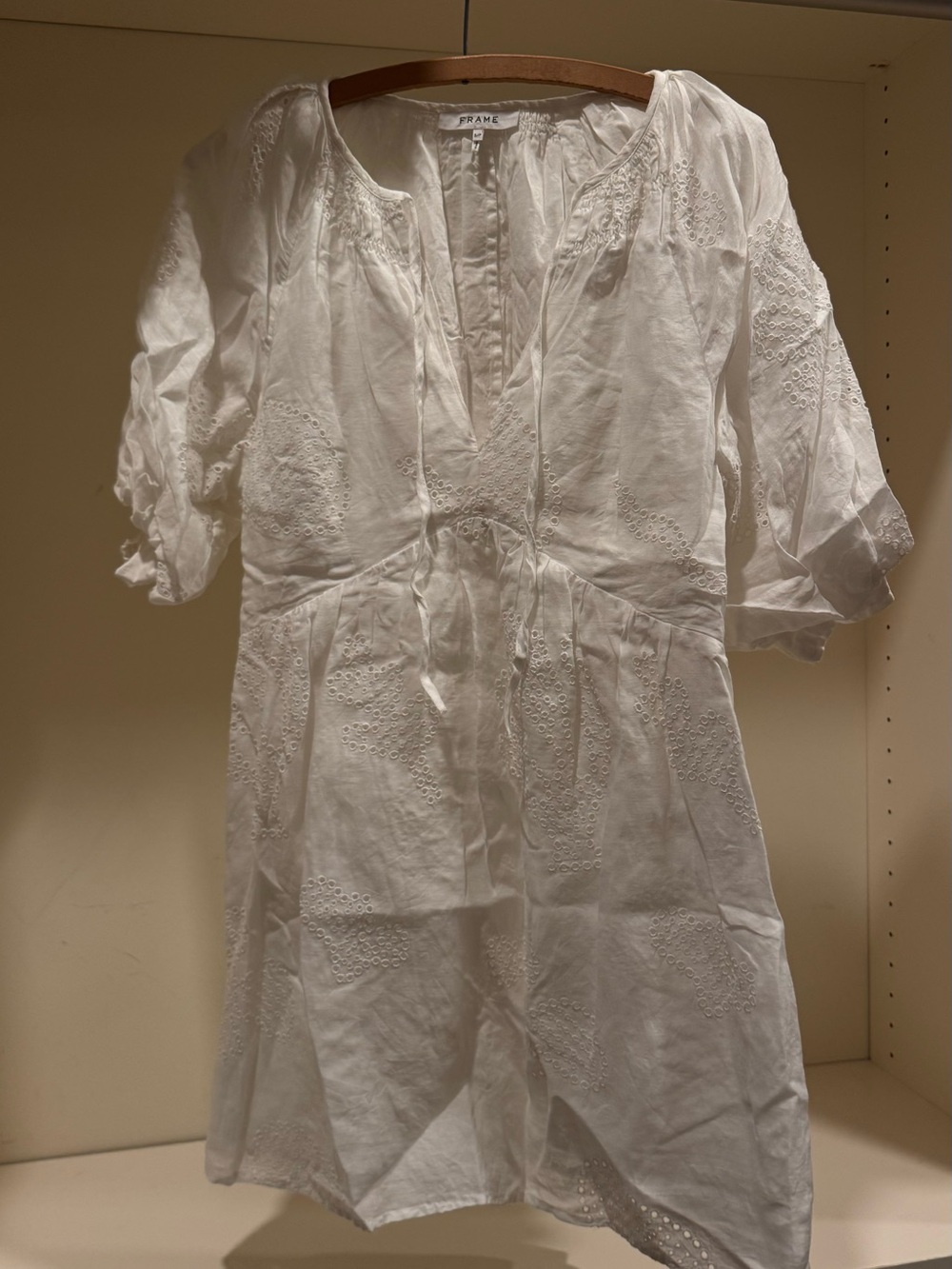 Frame Denim White Embroidered Cotton Tunic